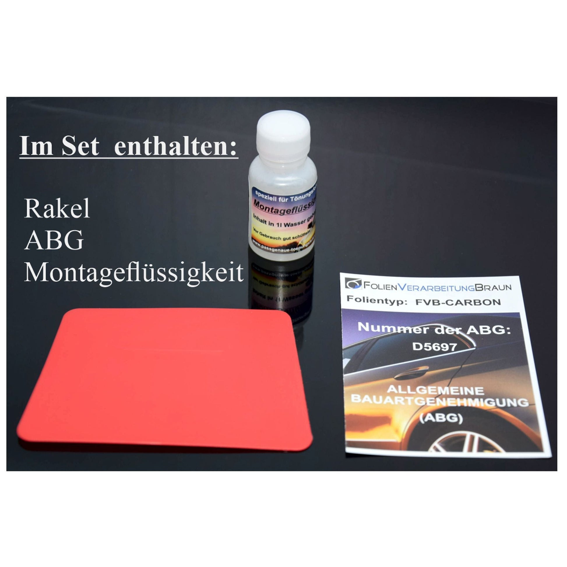 Lieferumfang für Folienset passgenau zugeschnitten