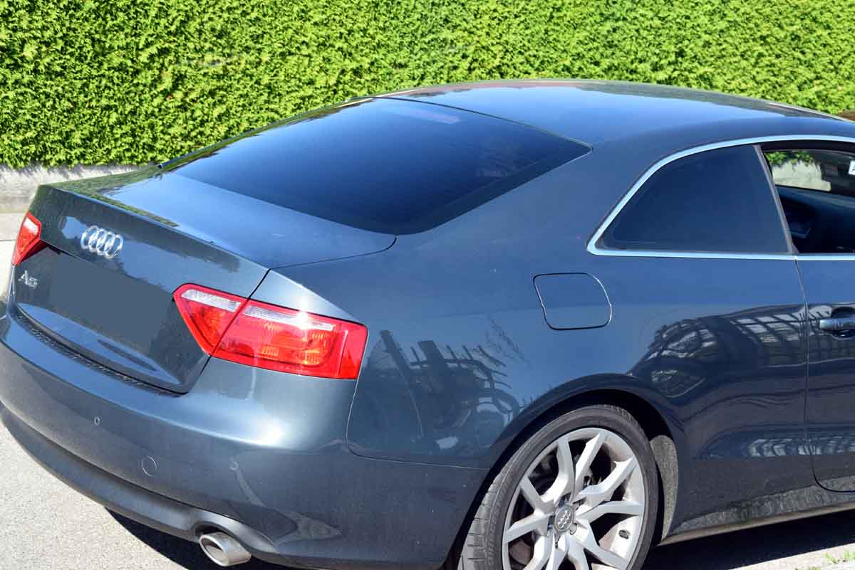 Tönungsfolie passgenau zugeschnitten und professionell montiert auf Audi A5 Coupe