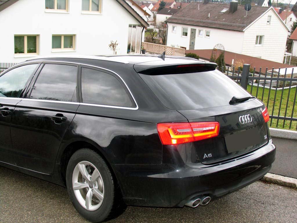 Tönungsfolie passgenau zugeschnitten und professionell montiert auf Audi A6 Avant C7