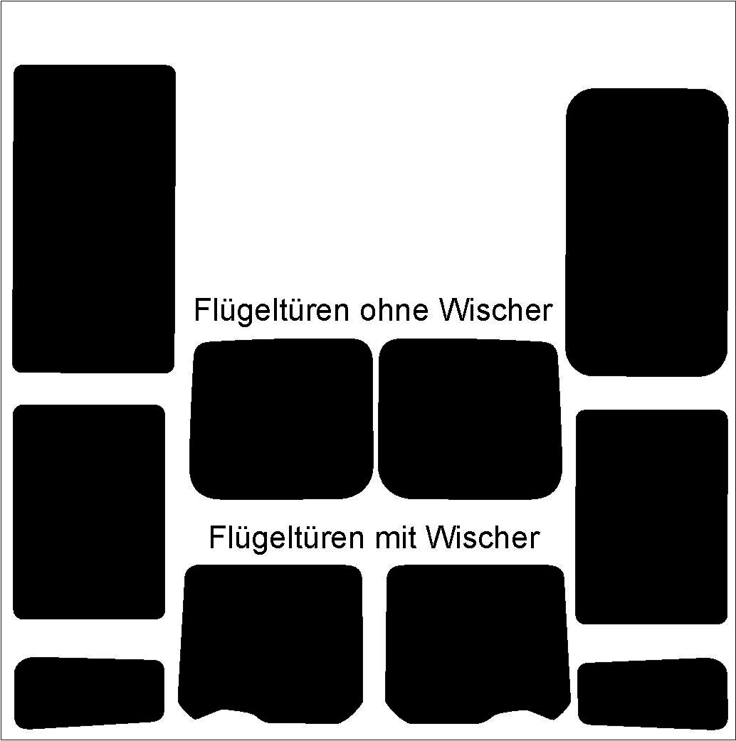 Passgenau zugeschnittenes Tönungsfolien-Set für Ford Transit L1H1 – CNC-Zuschnitt von FVB Carbon Folie