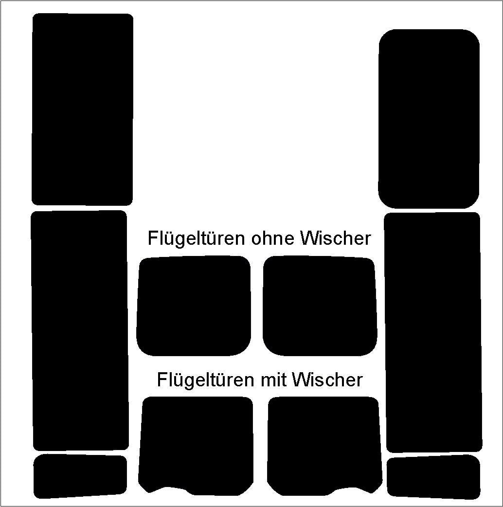 Passgenau zugeschnittenes Tönungsfolien-Set für Ford Transit L3H2 – CNC-Zuschnitt von FVB Carbon Folie