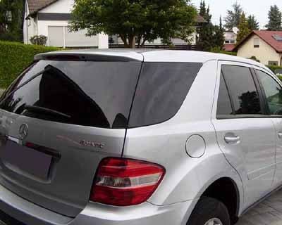 Tönungsfolie passgenau zugeschnitten und professionell montiert auf Mercedes ML W164 – Beispiel mit FVB Ceramic Folie