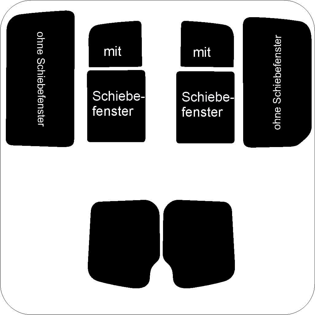 Passgenau zugeschnittenes Tönungsfolien-Set für Mercedes Sprinter Mixto – CNC-Zuschnitt von FVB Carbon Folie