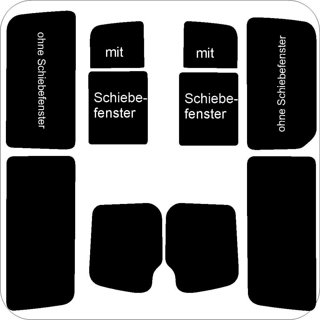 Passgenau zugeschnittenes Tönungsfolien-Set für Mercedes Sprinter – CNC-Zuschnitt von FVB Carbon Folie