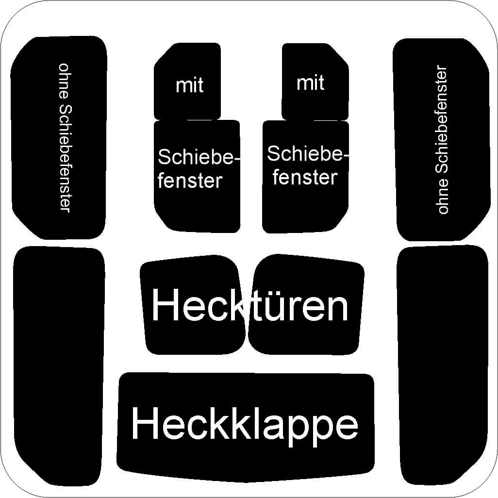 Passgenau zugeschnittenes Tönungsfolien-Set für Opel Vivaro B lang – CNC-Zuschnitt von FVB Carbon Folie