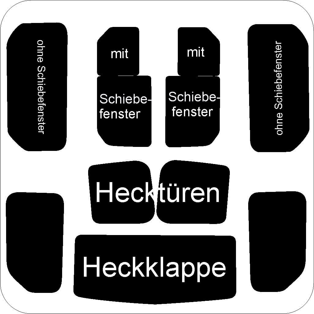 Passgenau zugeschnittenes Tönungsfolien-Set für Opel Vivaro B – CNC-Zuschnitt von FVB Carbon Folie