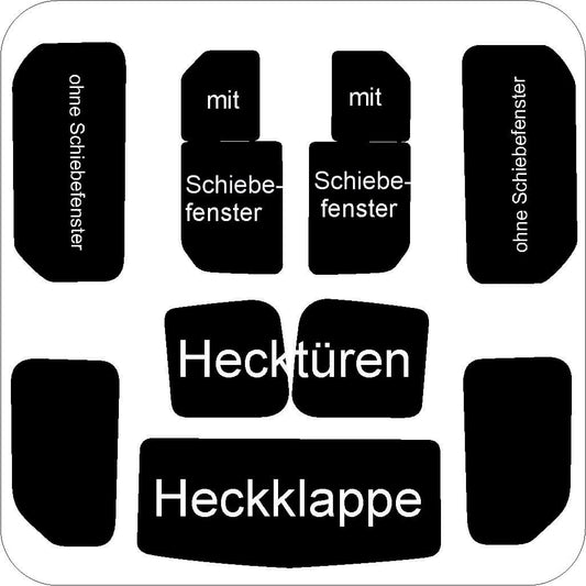 Passgenau zugeschnittenes Tönungsfolien-Set für Opel Vivaro B – CNC-Zuschnitt von FVB Carbon Folie