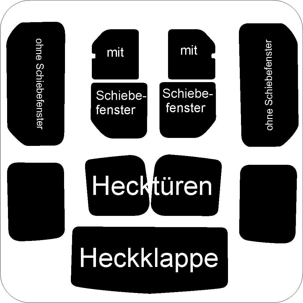 Passgenau zugeschnittenes Tönungsfolien-Set für Renault Trafic 2 – CNC-Zuschnitt von FVB Carbon Folie
