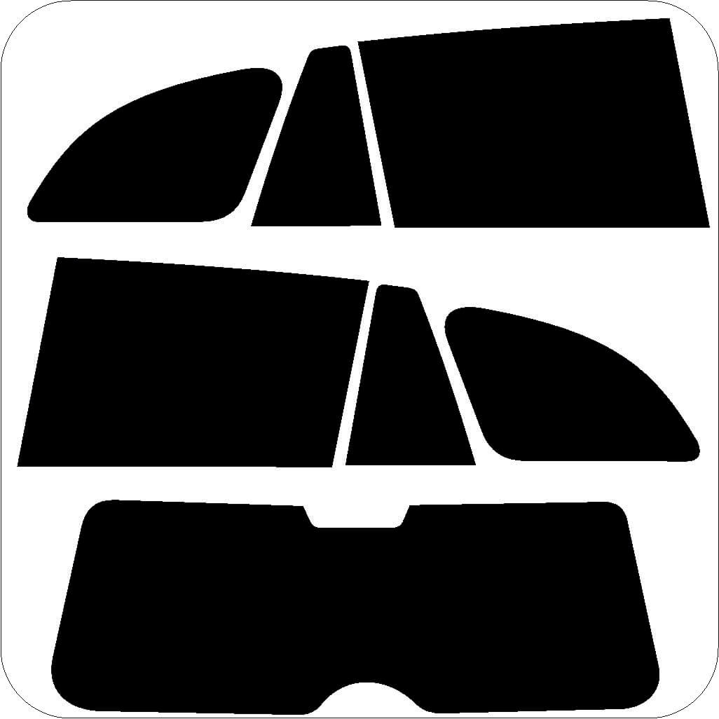 Passgenau zugeschnittenes Tönungsfolien-Set für Toyota RAV4 – CNC-Zuschnitt von FVB Carbon Folie