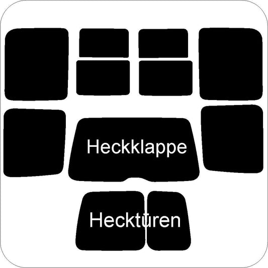 Passgenau zugeschnittenes Tönungsfolien-Set für VW Caddy 3 – CNC-Zuschnitt von FVB Carbon Folie