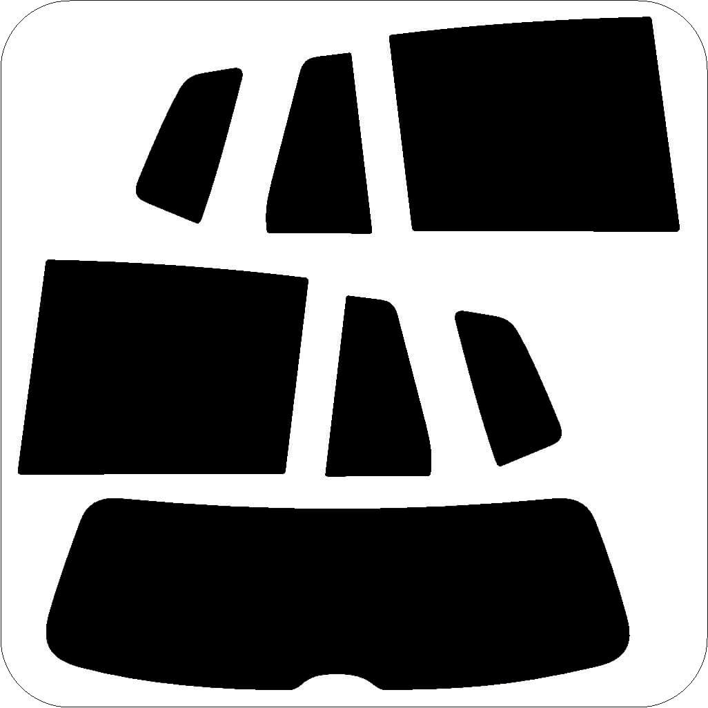 Passgenau zugeschnittenes Tönungsfolien-Set für VW Golf Sportsvan – CNC-Zuschnitt von FVB Carbon Folie