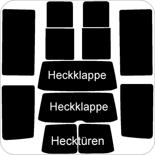 Passgenau zugeschnittenes Tönungsfolien-Set für VW T5 – CNC-Zuschnitt von FVB Carbon Folie