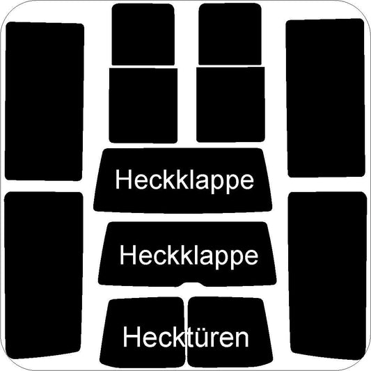 Passgenau zugeschnittenes Tönungsfolien-Set für VW T6 lang – CNC-Zuschnitt von FVB Carbon Folie